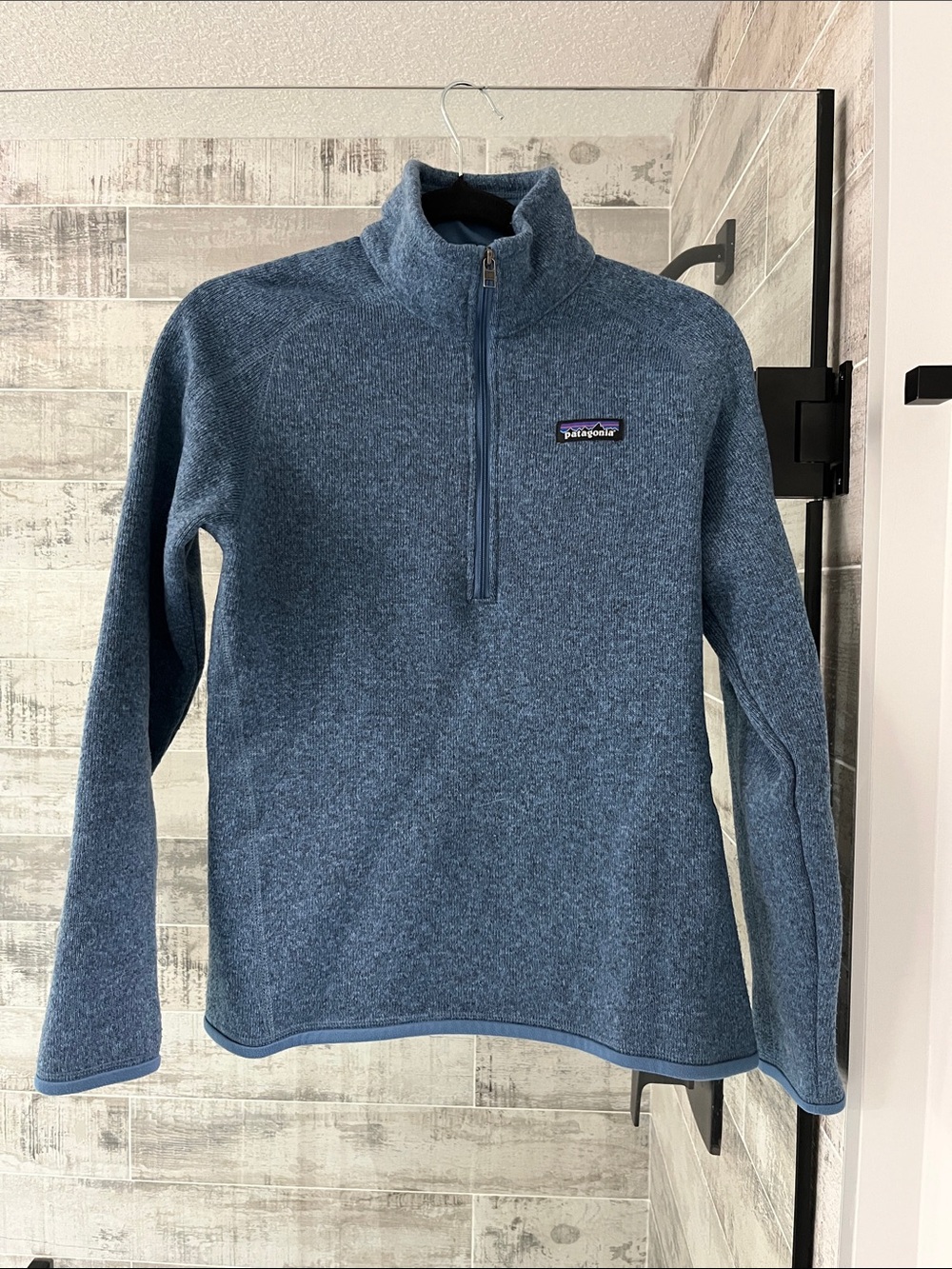 Patagonia Blue Heathered Quarter-Zip Fleece Pullover